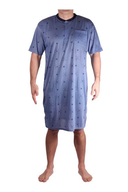 Vašek pánská noční košile 02-DOGTN-02 šedomodrá velikost: XL