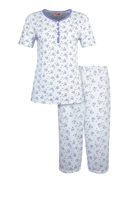 Bohdanka dámské capri pyžamo krátký rukáv 2295 světle hnědá velikost: L