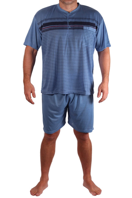 Ctibor pánské pyžamo s krátkým rukávem šedomodrá velikost: L