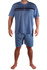 Ctibor pánské pyžamo s krátkým rukávem (šedomodrá, 3XL)