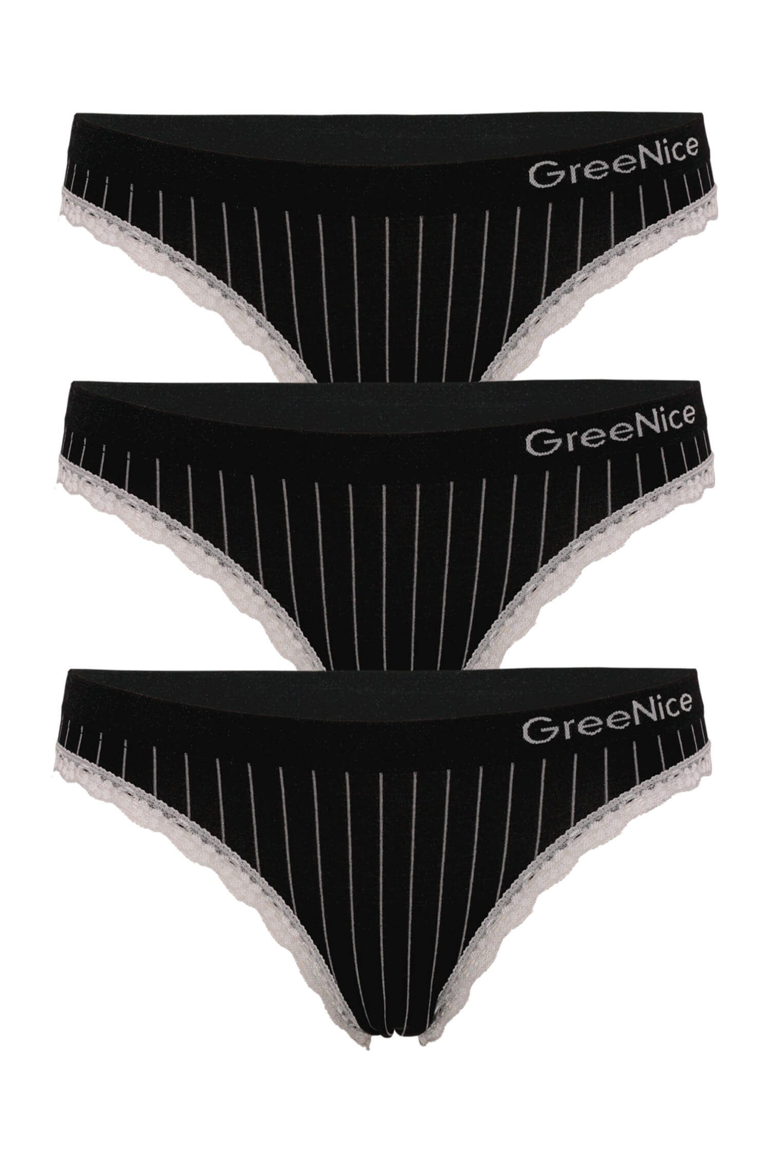 Azzy Greenice bikini sada 3 kusů kalhotek M černá