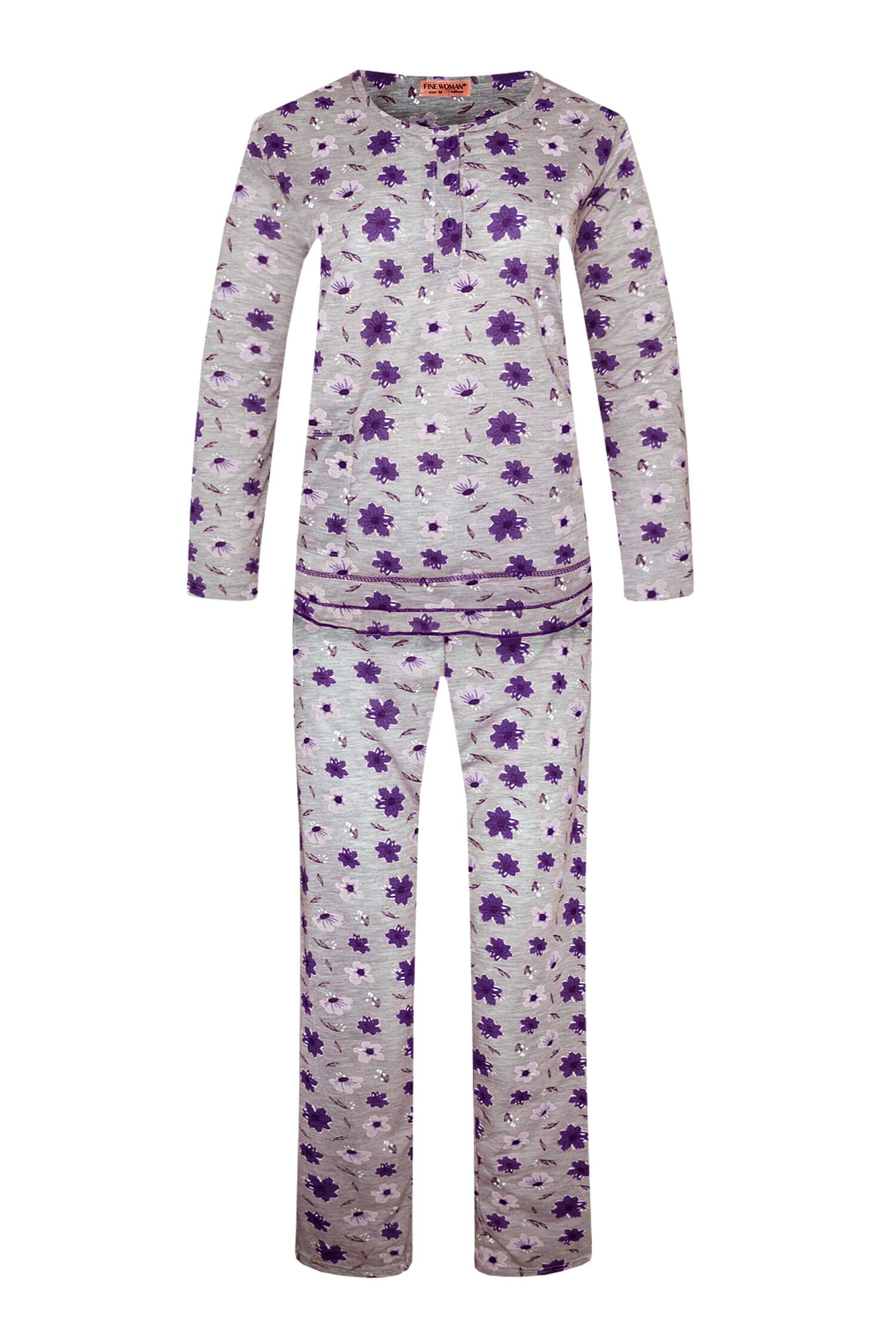 Arenda dámské dlouhé pyžamo 2297 L fialová