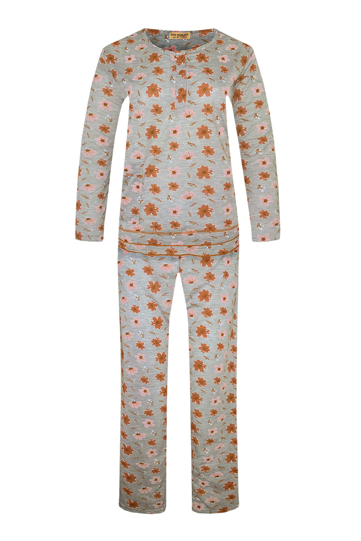 Arenda dámské dlouhé pyžamo 2297 XL oranžová
