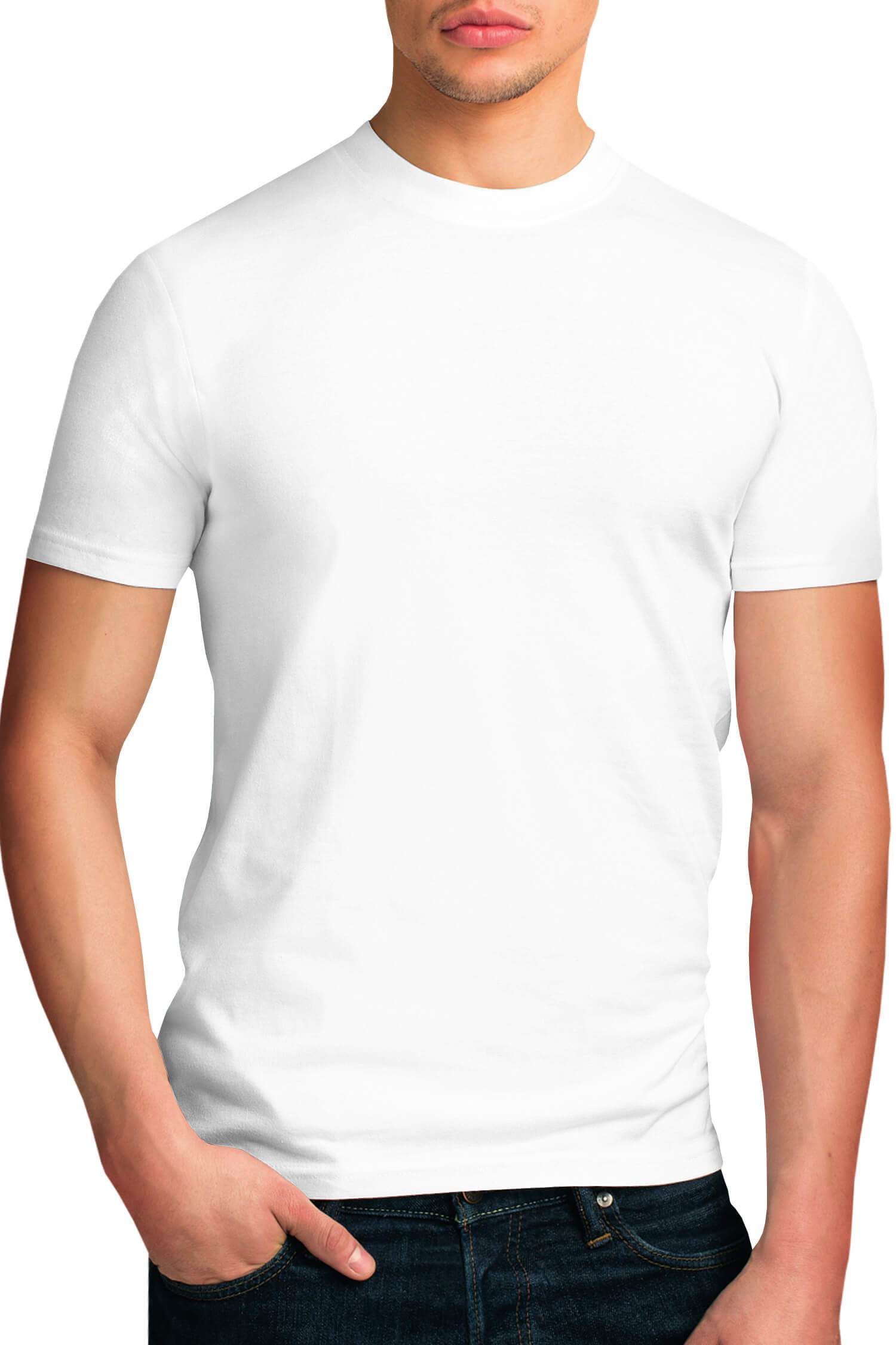 DIM Basic bavlněné tričko pánské L bílá