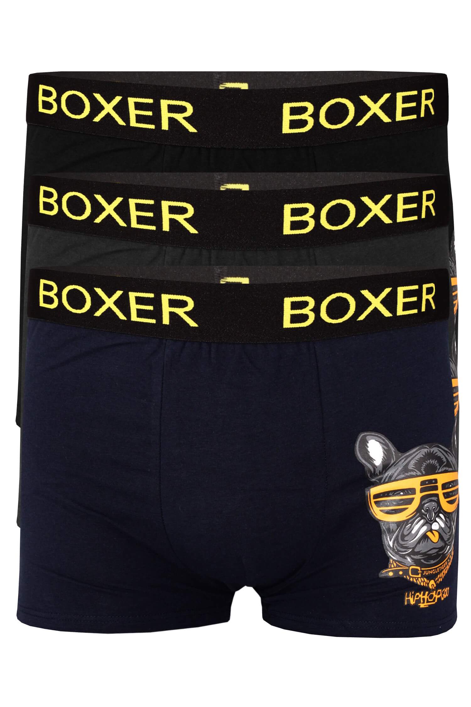 Boxer pánské bavlněné boxerky potisk JM 629 3bal. L vícebarevná
