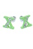 X - náušnice s kamínky zelená