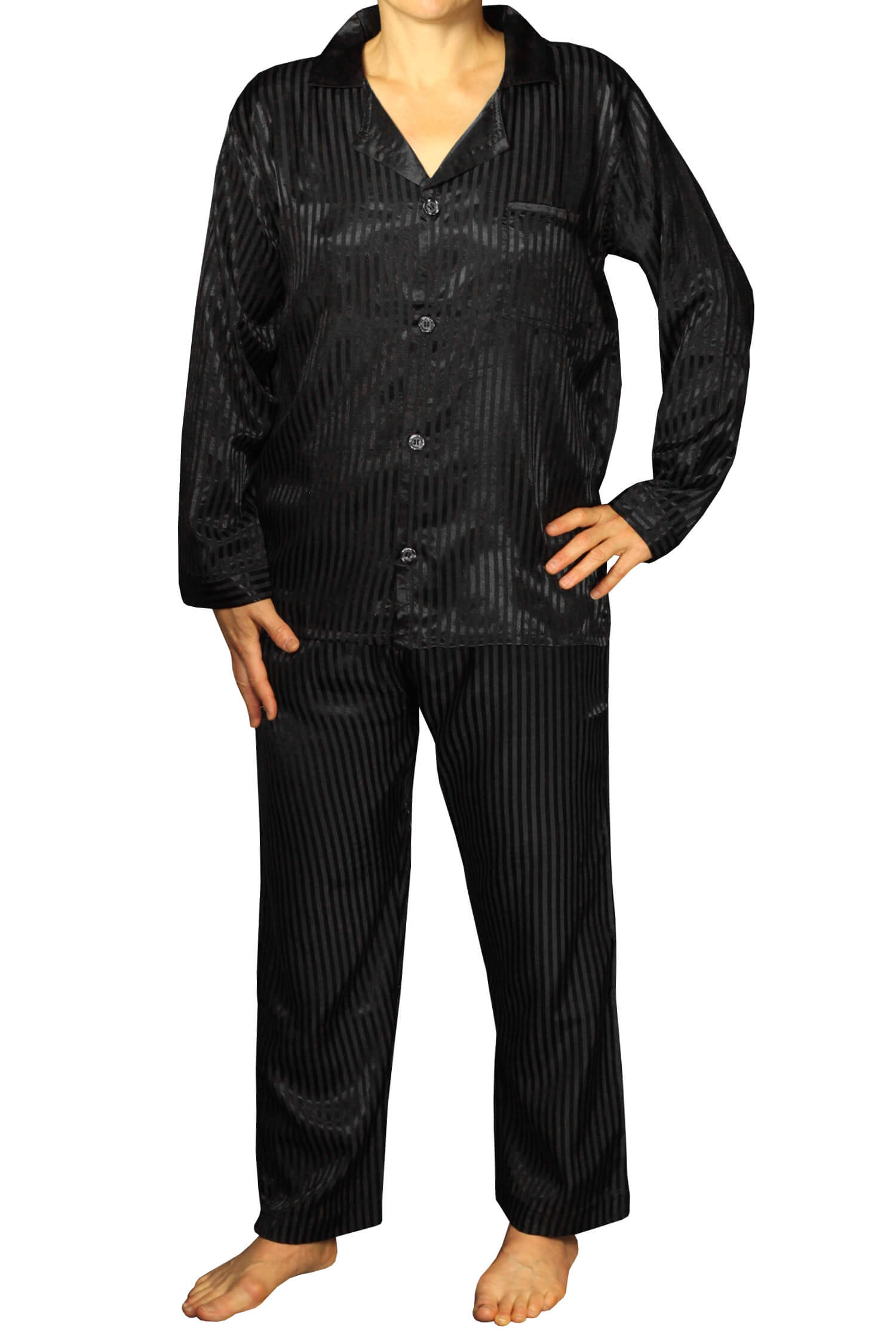 Pierrot Satin pánské pyžamo K150814 XL černá