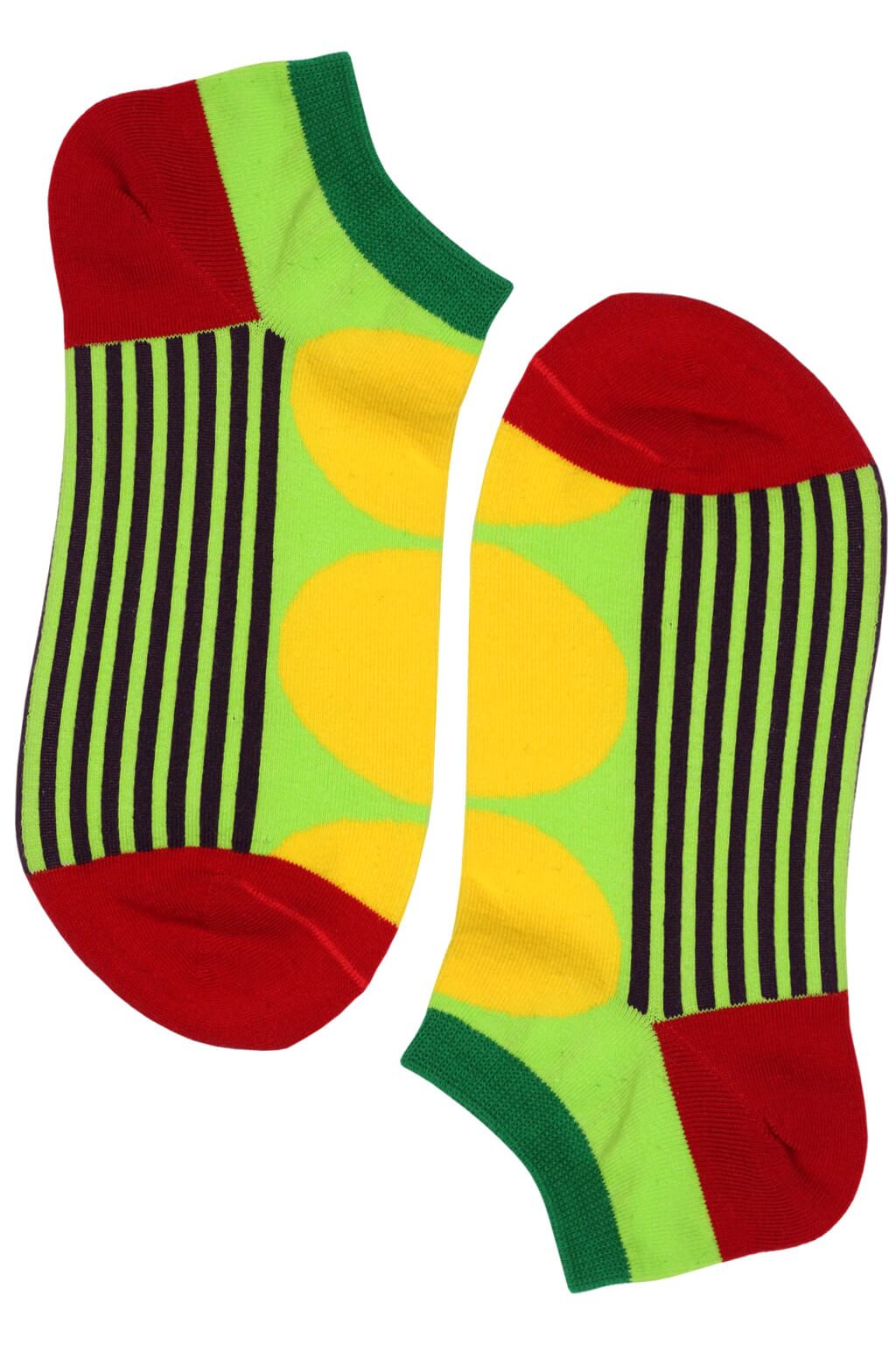 Crazy Dot kotníčkové bavlněné ponožky ECC2001 39-42 žlutá