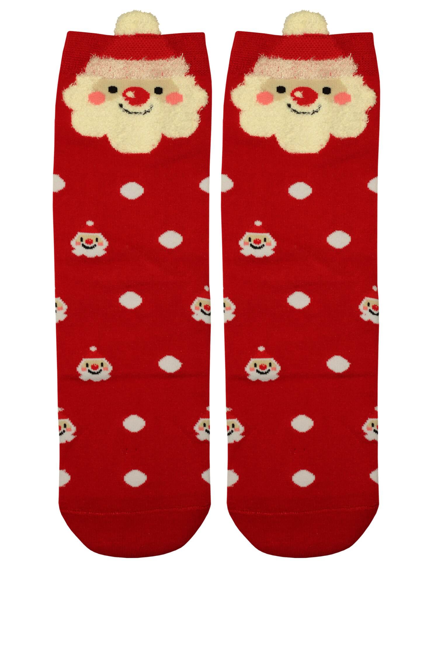 Vánoční vysoké ponožky dámské Santa 35-38 červená
