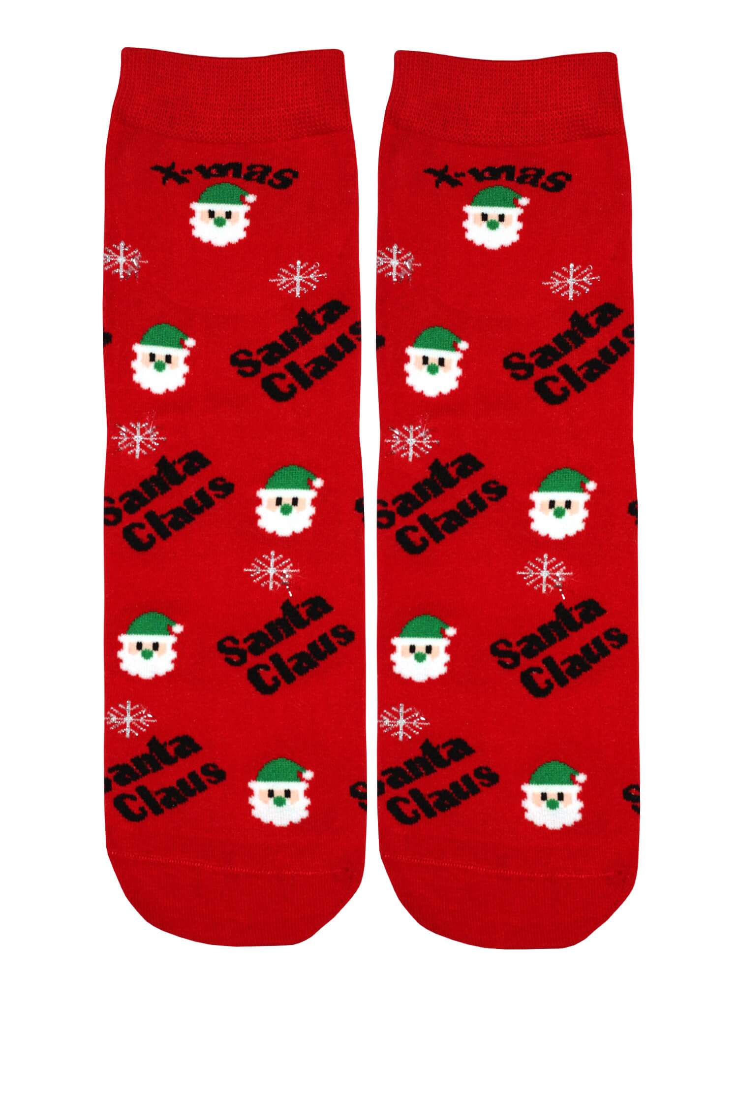 Vánoční ponožky s veselým Santou 35-38 červená
