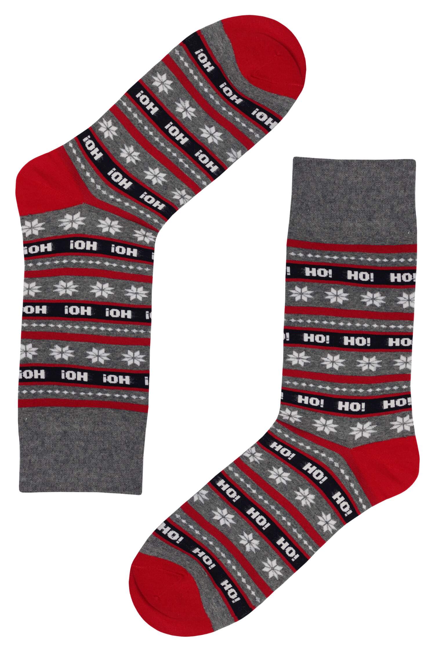 Pánské veselé ponožky zimní motivy 39-42 šedá