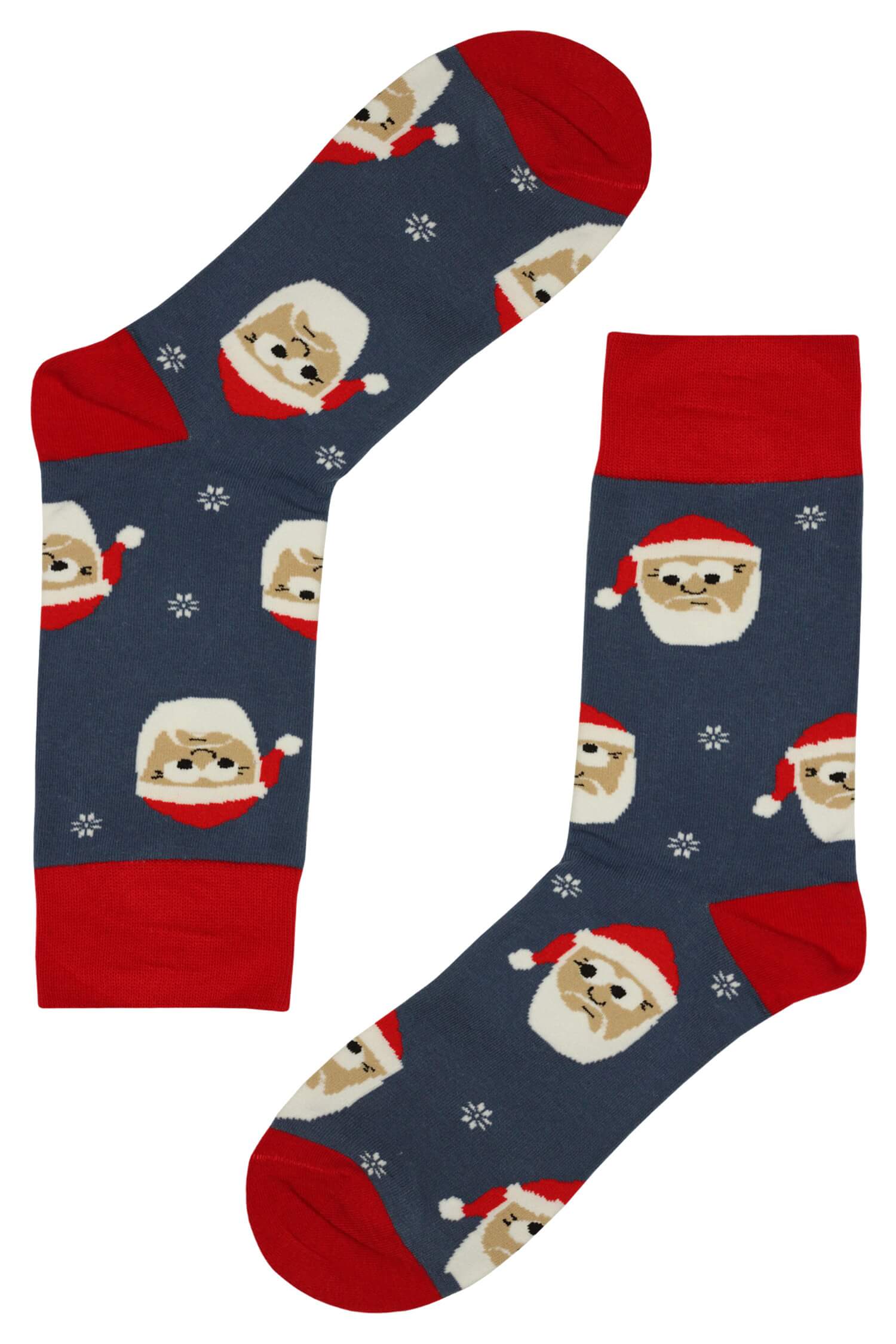 Pánské vánoční ponožky Santa Fousáč 39-42 modrá