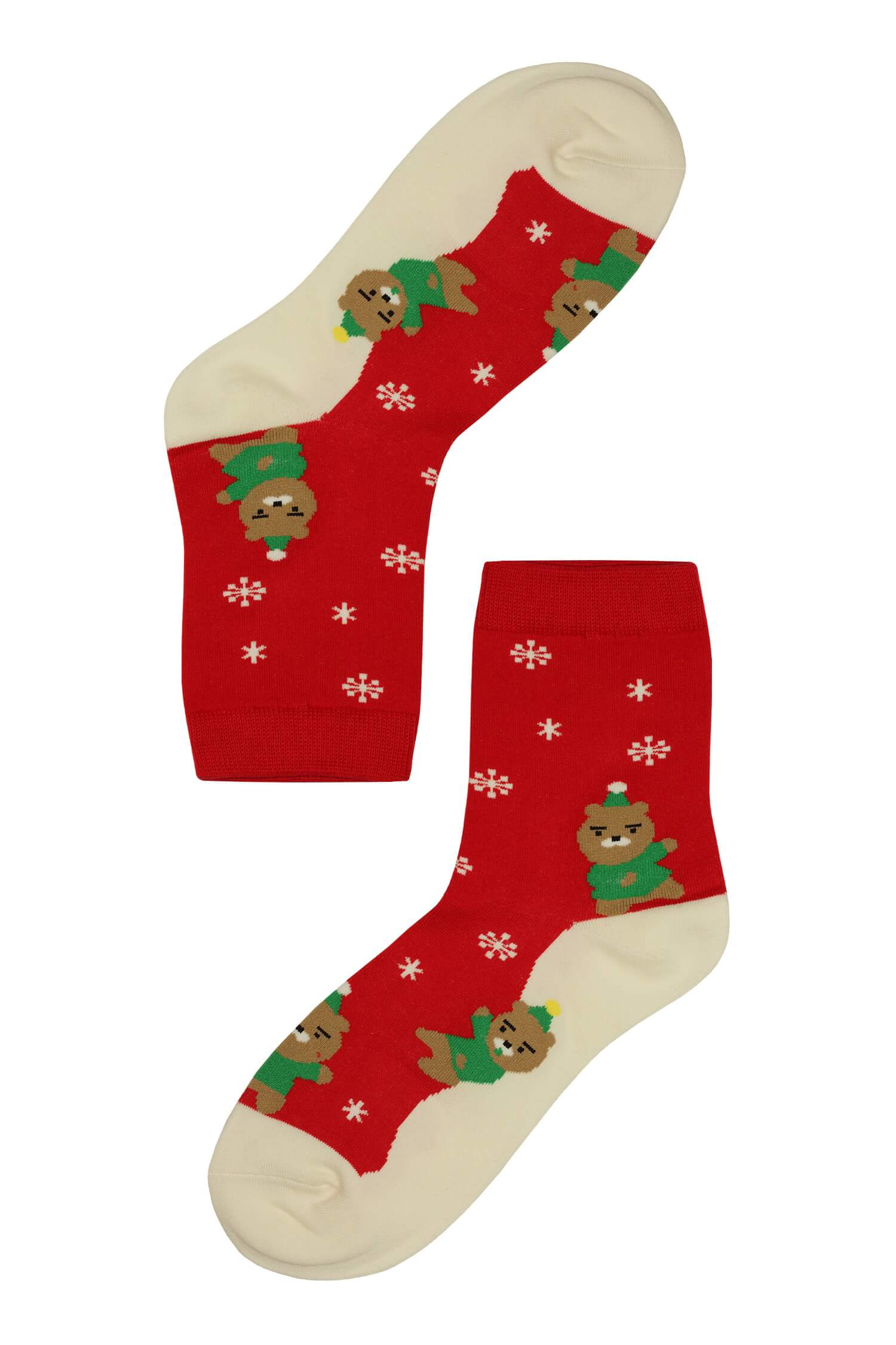 Veselí medvídci dámské vánoční ponožky 35-38 červená