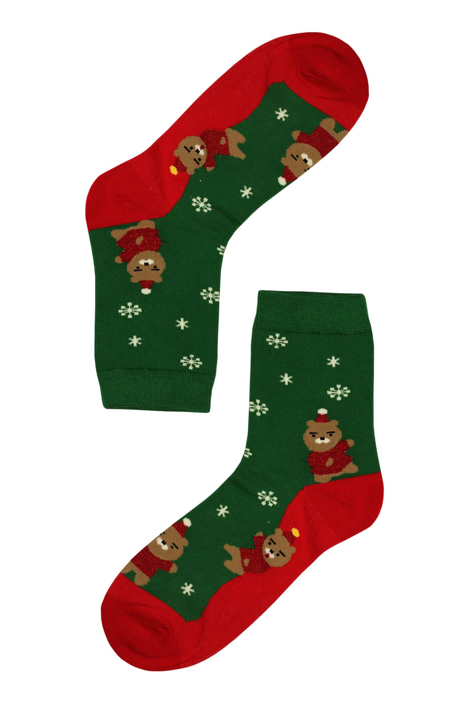 Veselí medvídci dámské vánoční ponožky 35-38 zelená