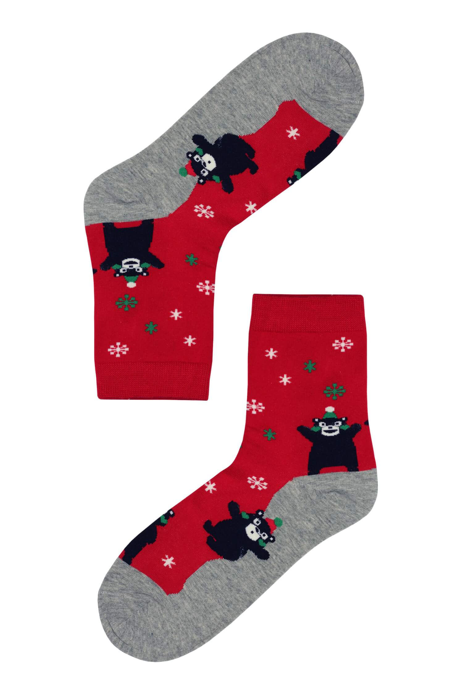 Happy Bear dámské ponožky vánoční motiv 35-38 červená