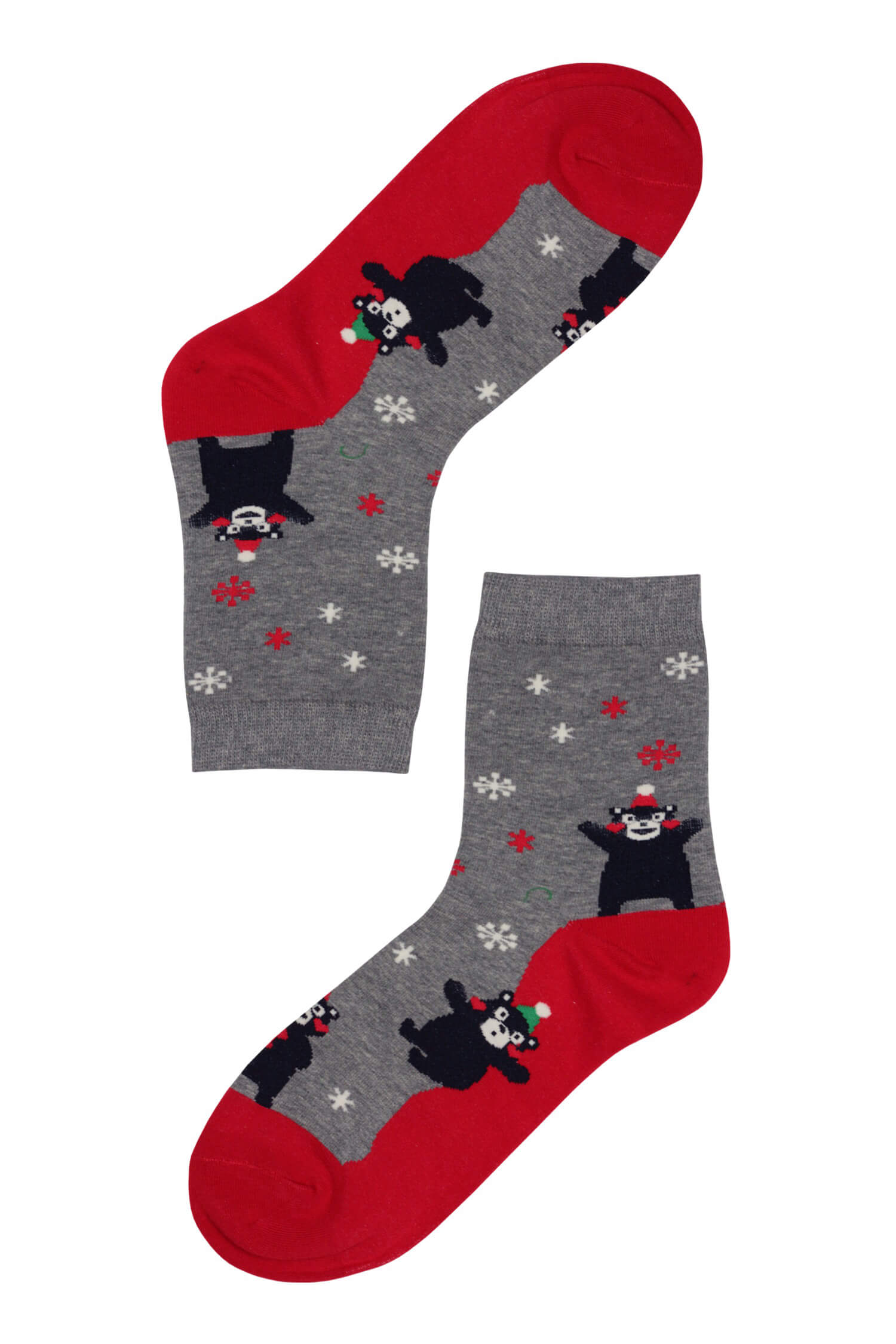 Happy Bear dámské ponožky vánoční motiv 35-38 šedá