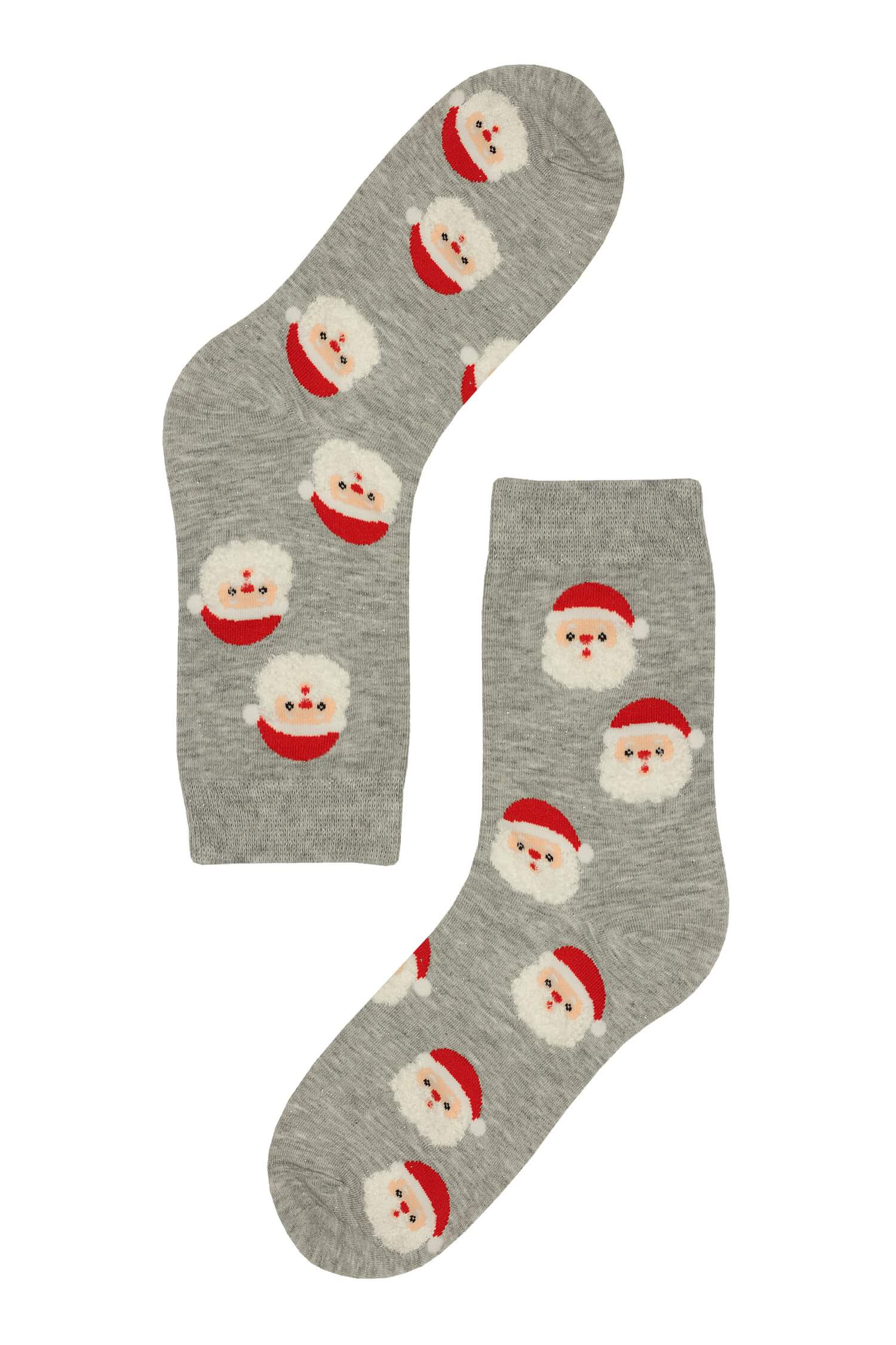 Veselý Santa Claus - dámská vánoční ponožka 35-38 šedá