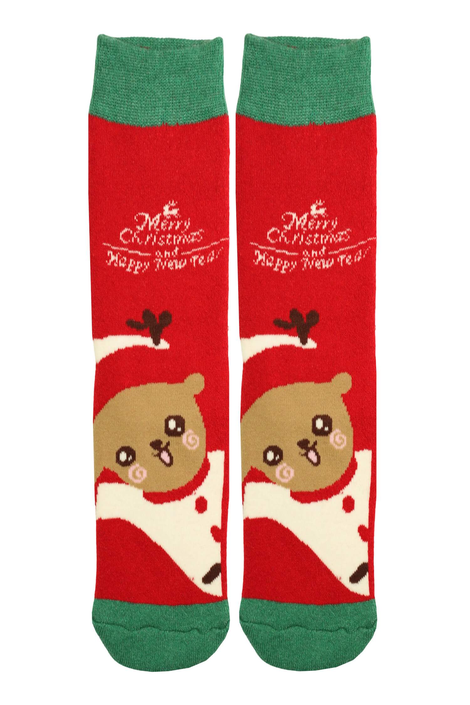 Virgina vánoční termo ponožky dámské perníček 35-38 červená