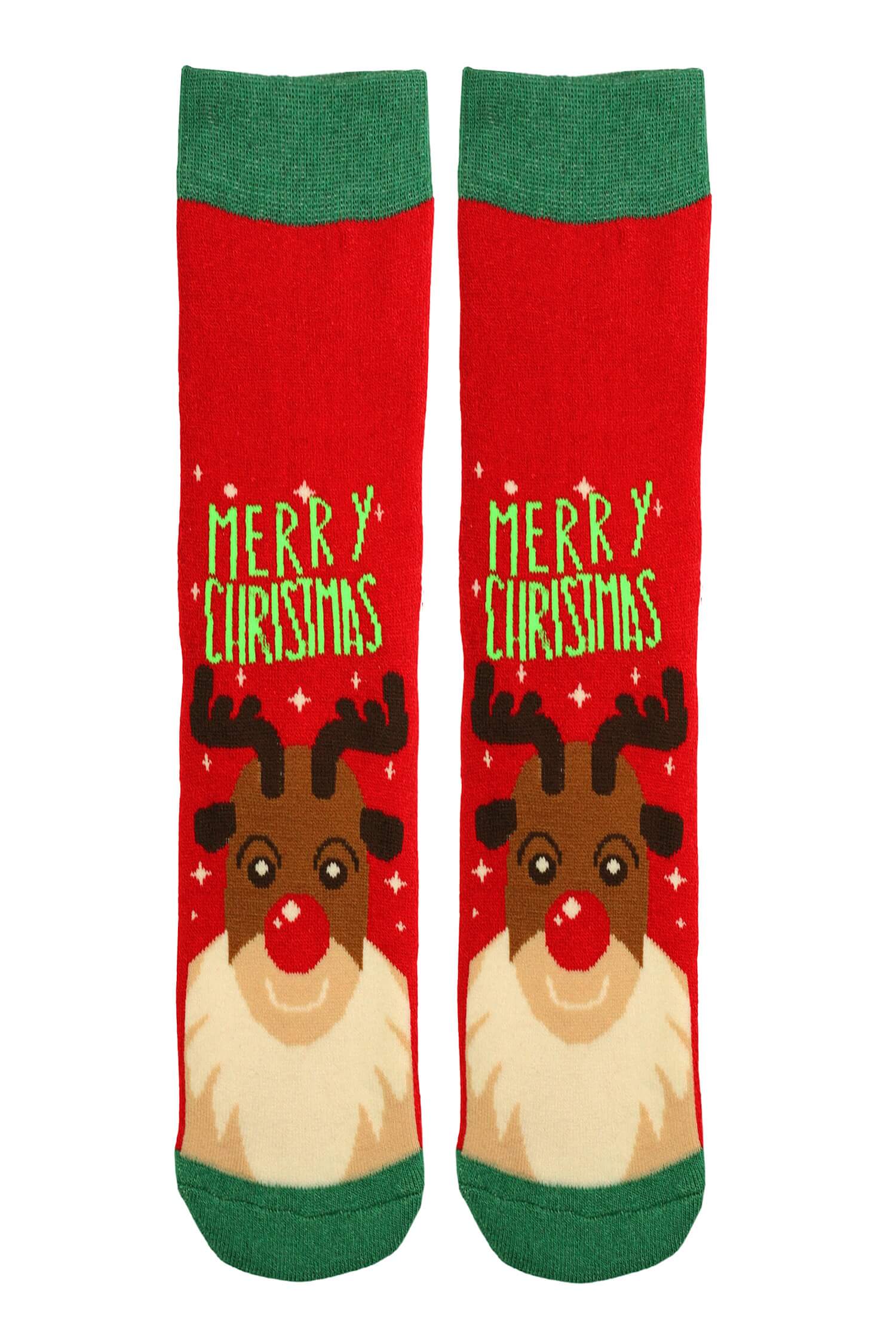 Virgina vánoční termo ponožky dámské sob Rudolf 39-42 červená