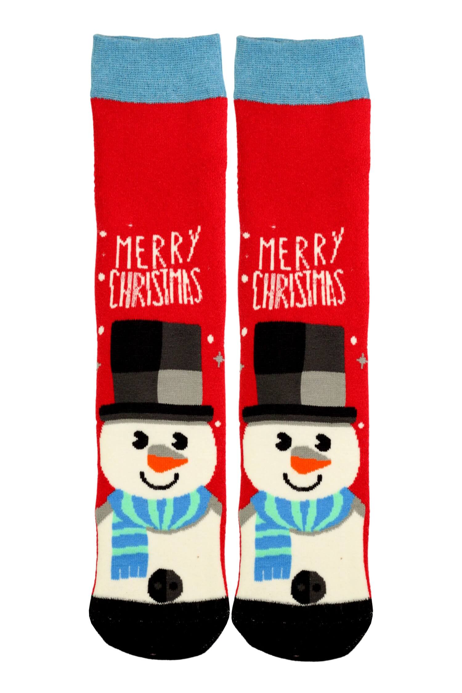Virgina vánoční termo ponožky dámské sněhulák 39-42 červená