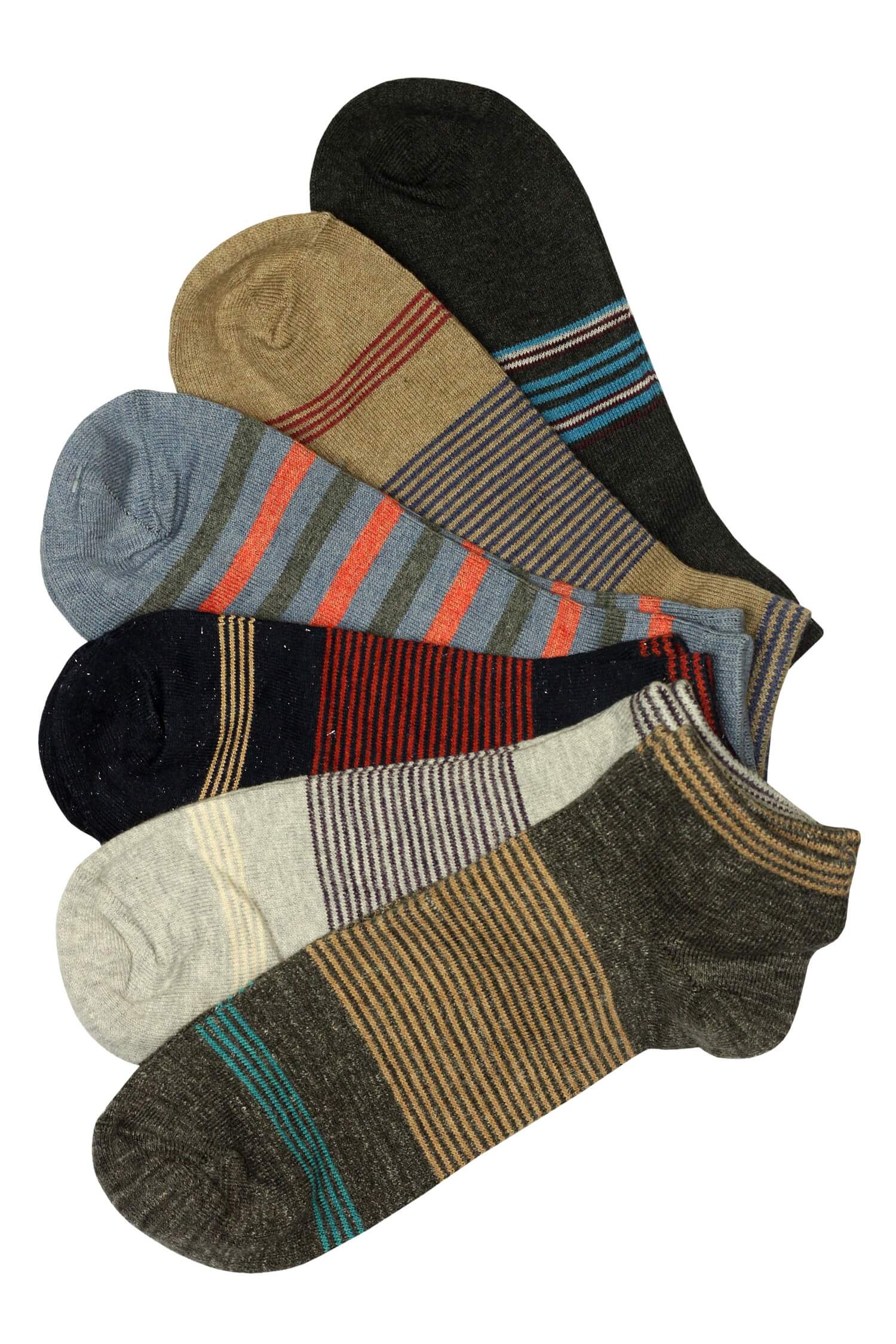 Levné kotníčkové bavlna ponožky F-100 - 3 páry 43-46 vícebarevná