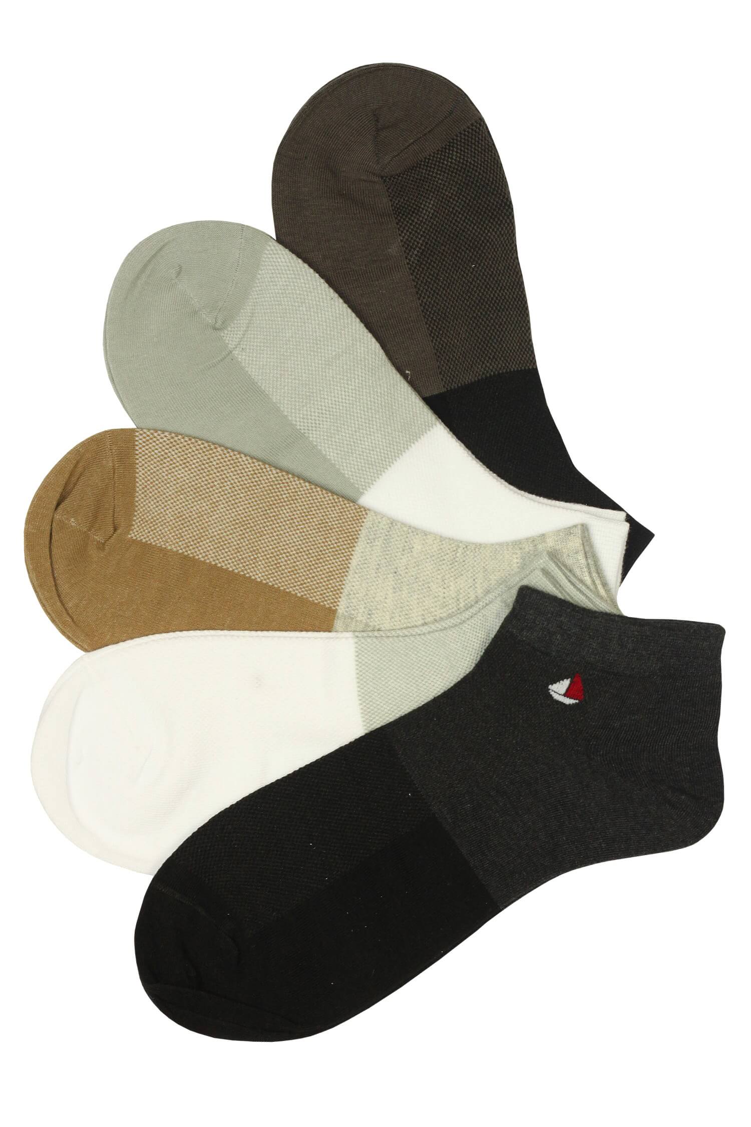 Kvalitní kotníčkové kotníčkové bavlněné ponožky CM150 - 3 páry 44-47 vícebarevná