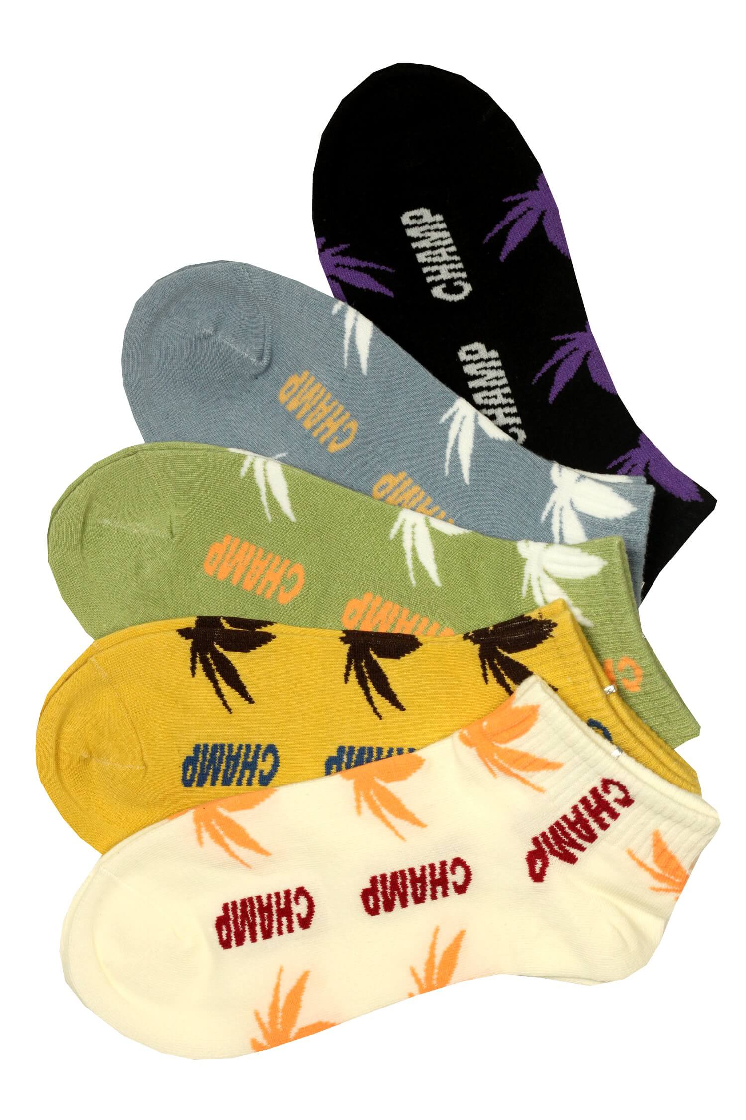 Veselé kotníčkové ponožky Canabis CW386 - 3 páry 39-42 vícebarevná