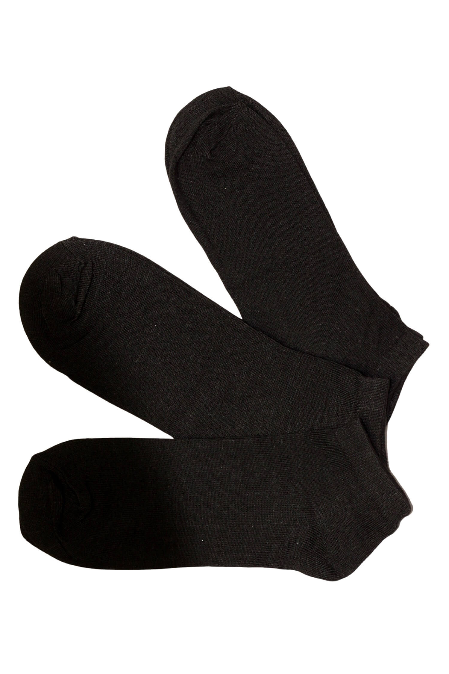 Levné kotníkové pánské ponožky z bavlny LM200C 3 páry 40-43 černá