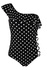 Lapiza Black pin-up styl jednodílné plavky s puntíky AB164 černá M
