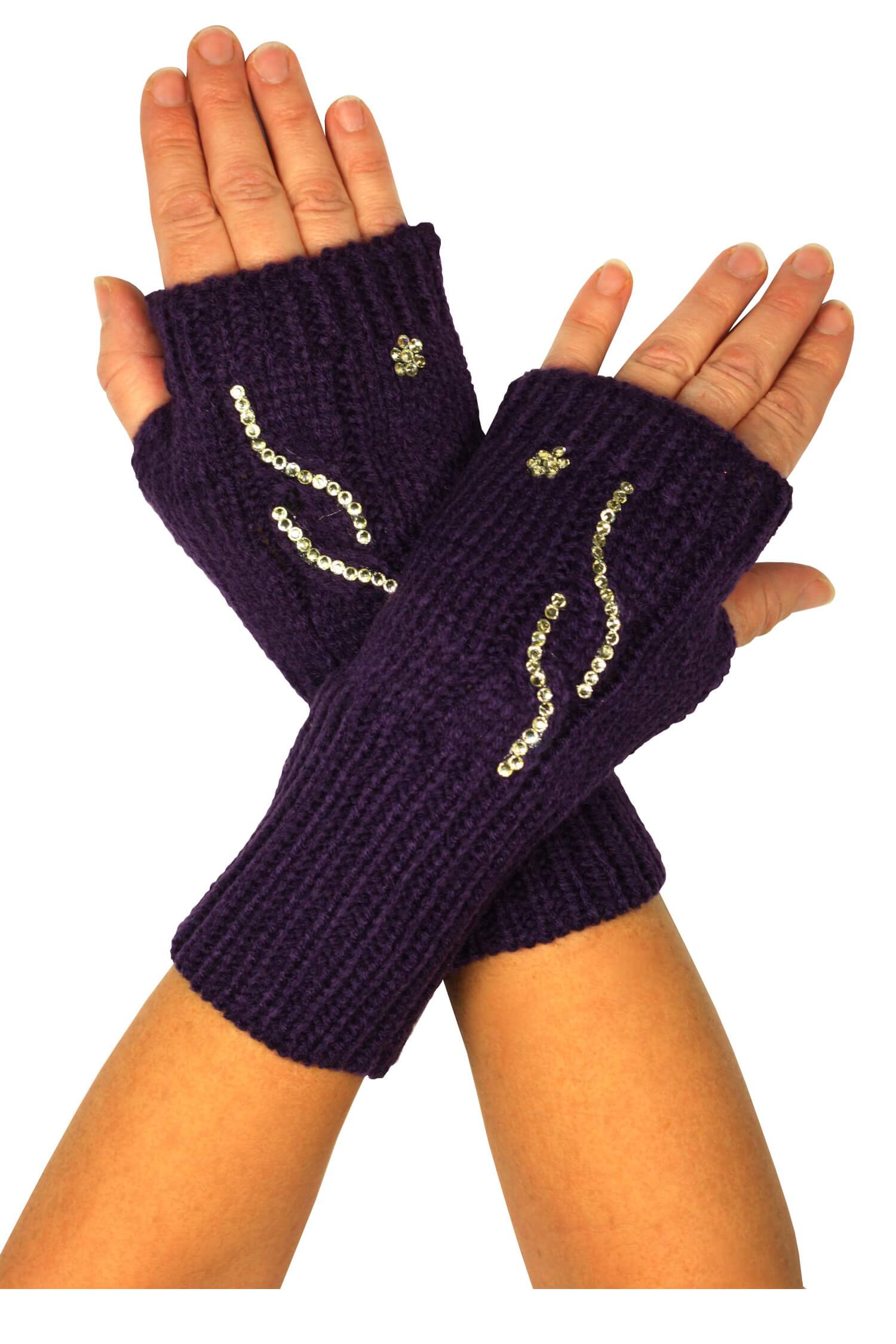 Esterházy pletené návleky na ruce fialová