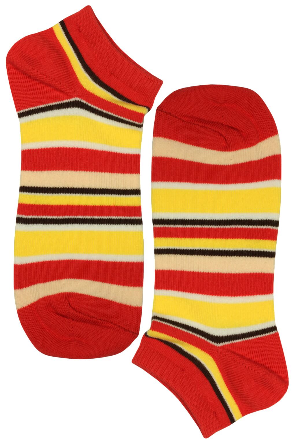 Bellinda ponožky - pruhované kotníčkové bavlněné 35-38 červená