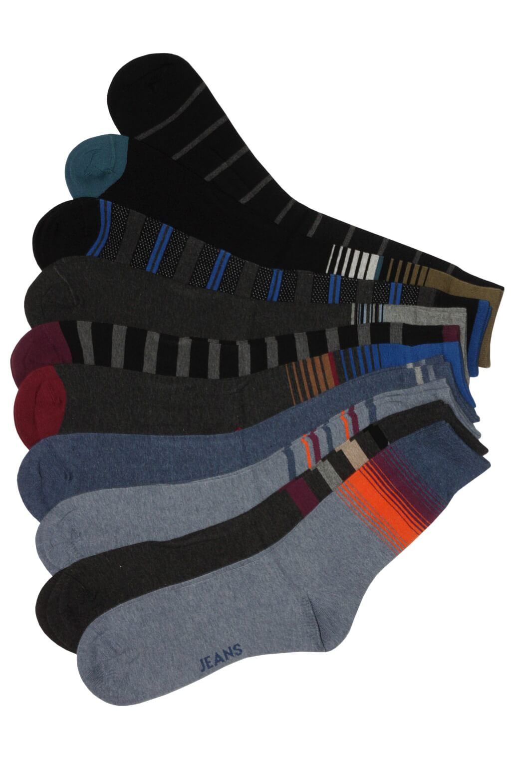 Pánské Bellinda Jeans ponožky se vzorem pruh 2 páry 39-42 vícebarevná