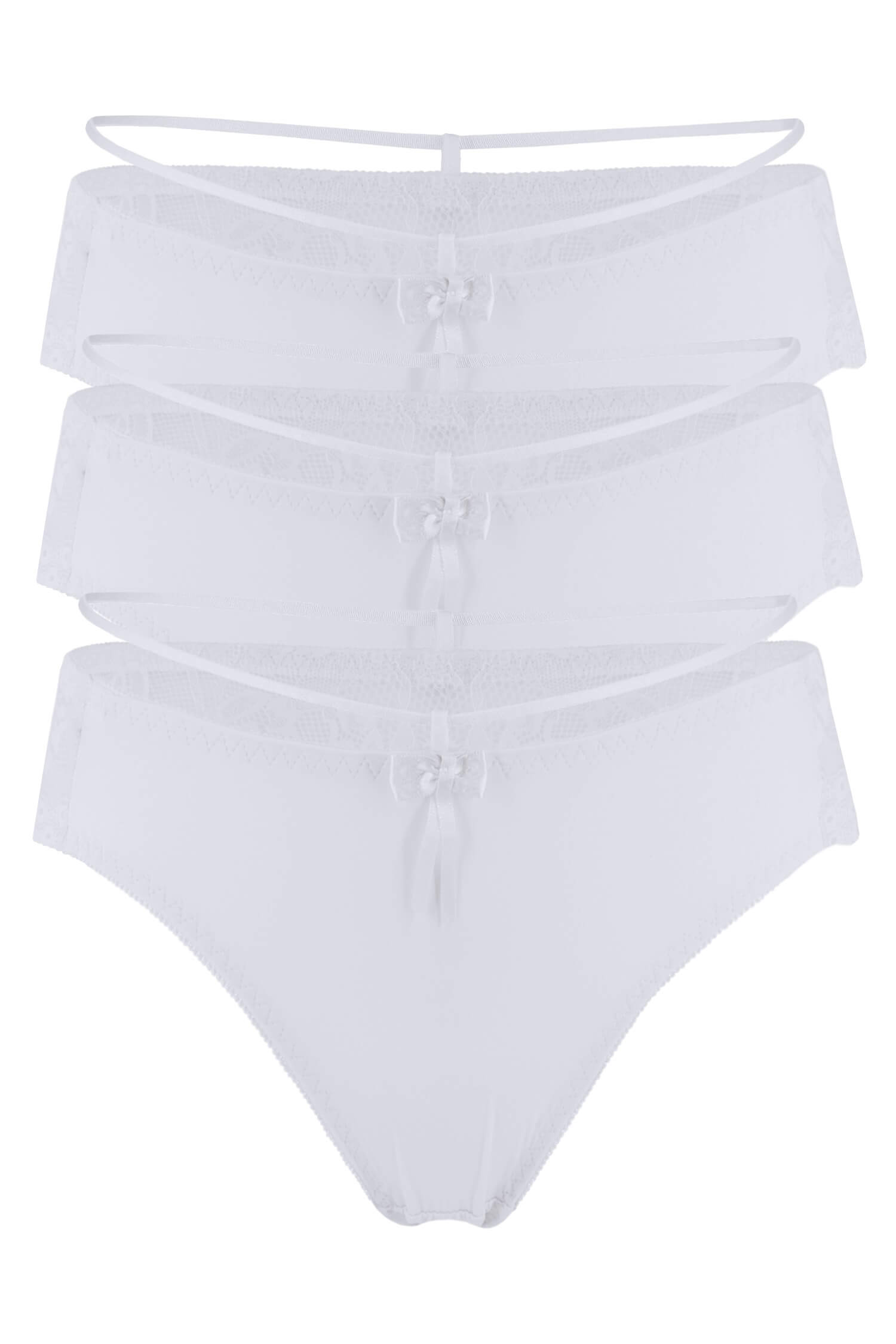 Anastázie kalhotky s krajkou 8690 - 3bal XL bílá