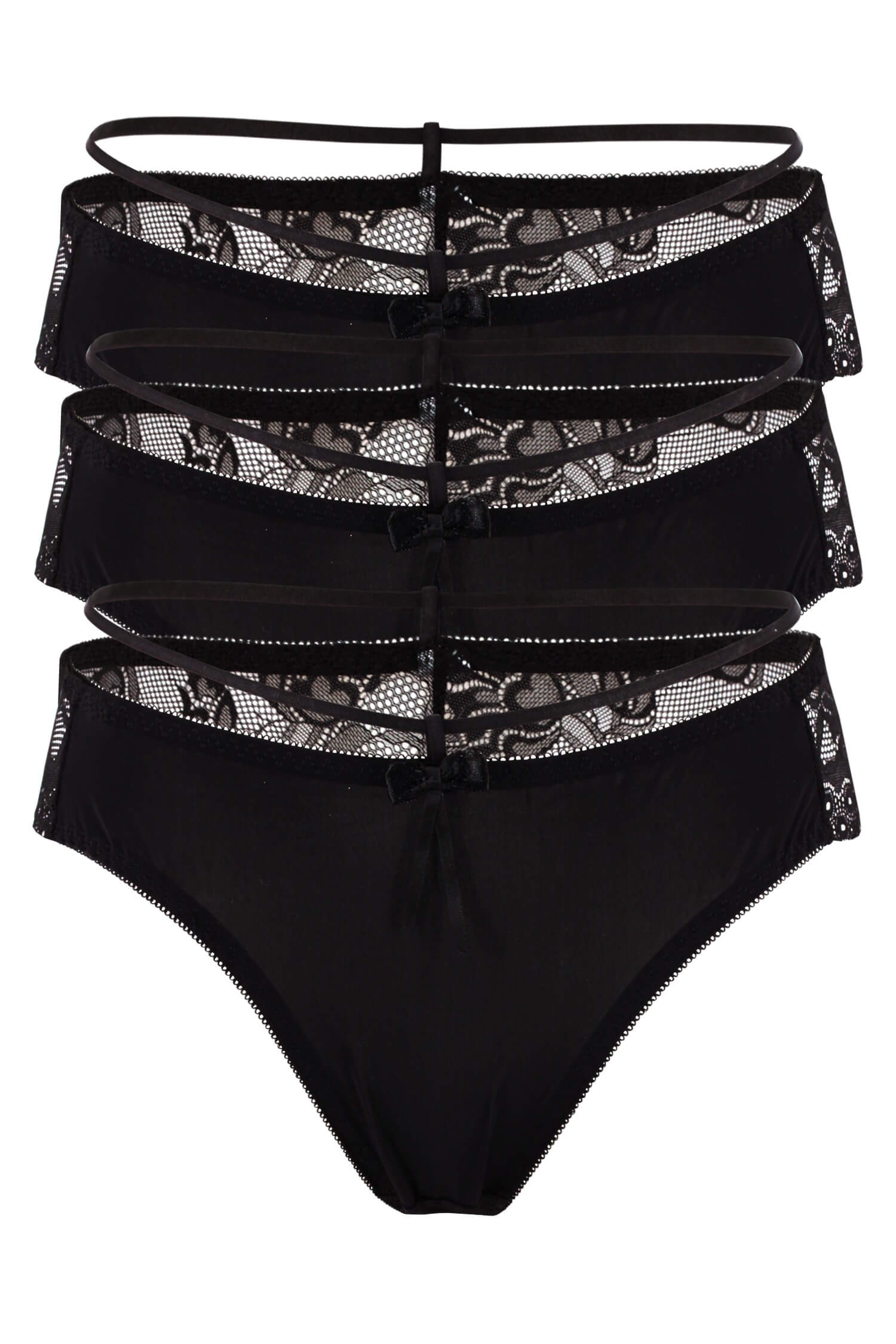 Anastázie Dark kalhotky s krajkou 8690 - 3bal XL černá