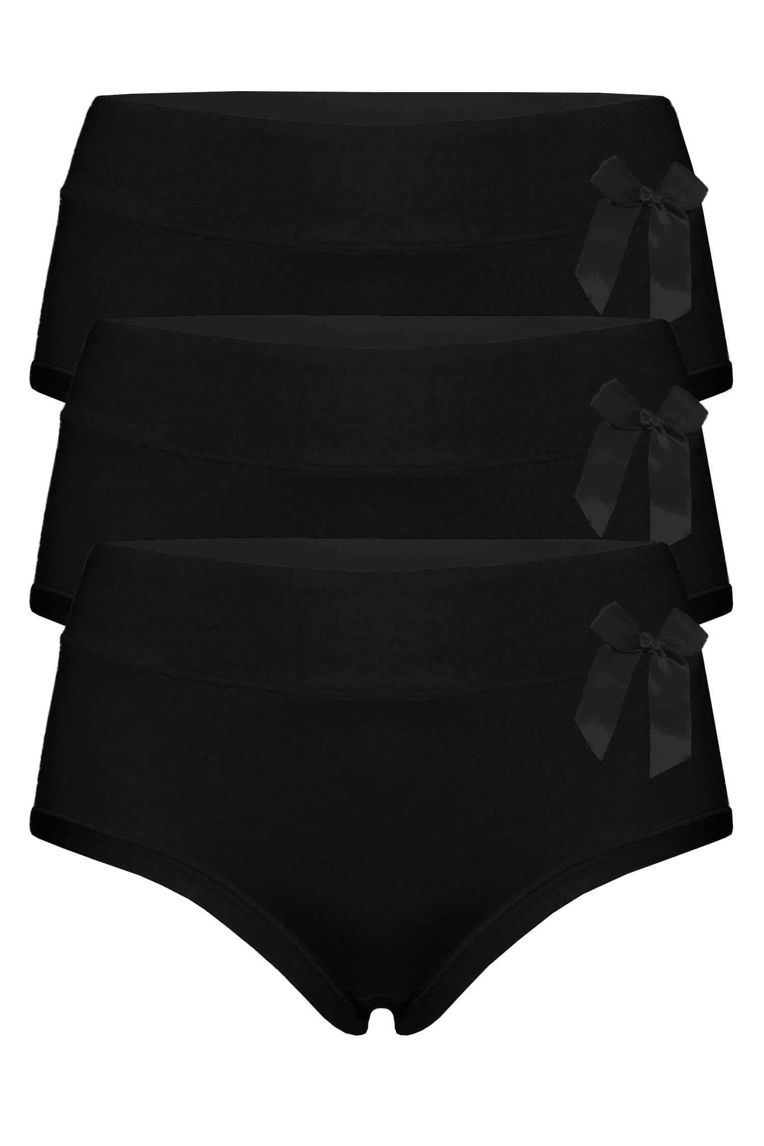 Anet black jednobarevné kalhotky vyšší 9033 - 3 bal XL černá