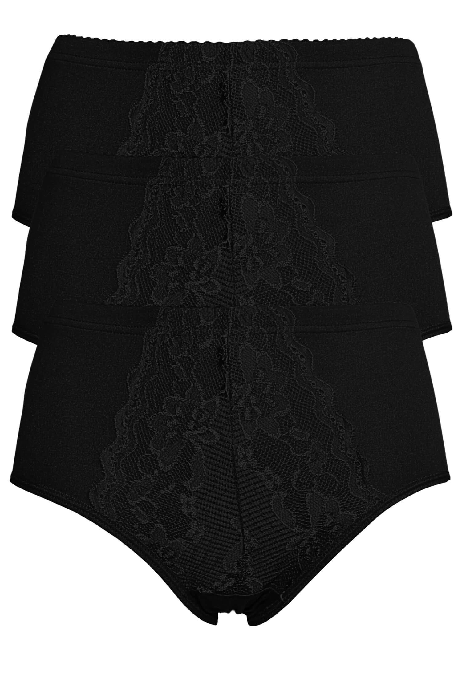 Jitka dámské bavlněné kalhotky s krajkou 9040 - 3 ks XL černá