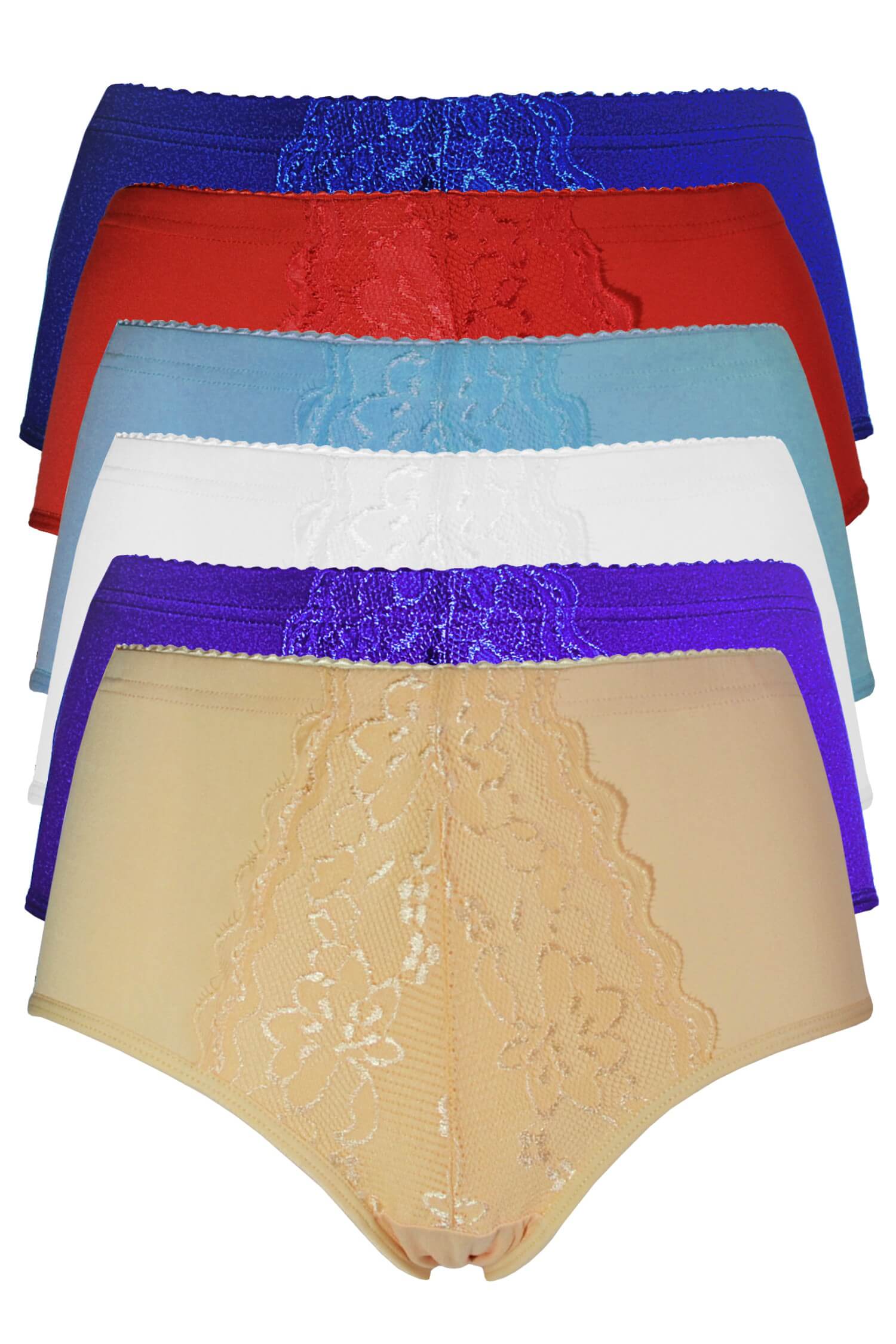 Jitka dámské bavlněné kalhotky s krajkou 9040 - 3 ks vícebarevná XL