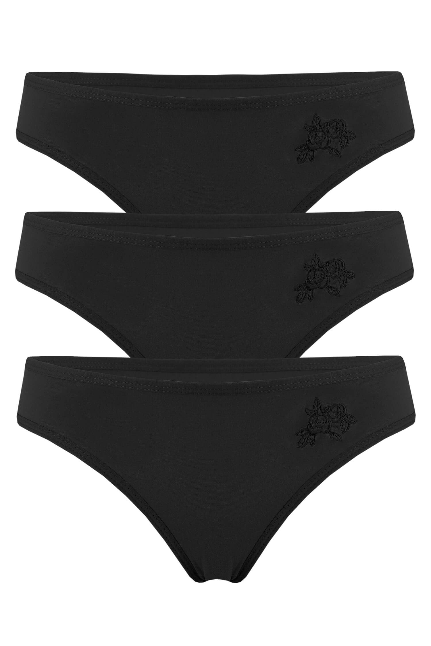 Adina bambusové bikini kalhotky 1523 - 3 bal černá M