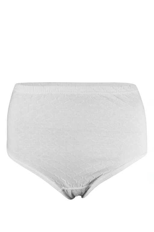 Marie bavlněné kalhotky s plastickým vzorem XXL bílá