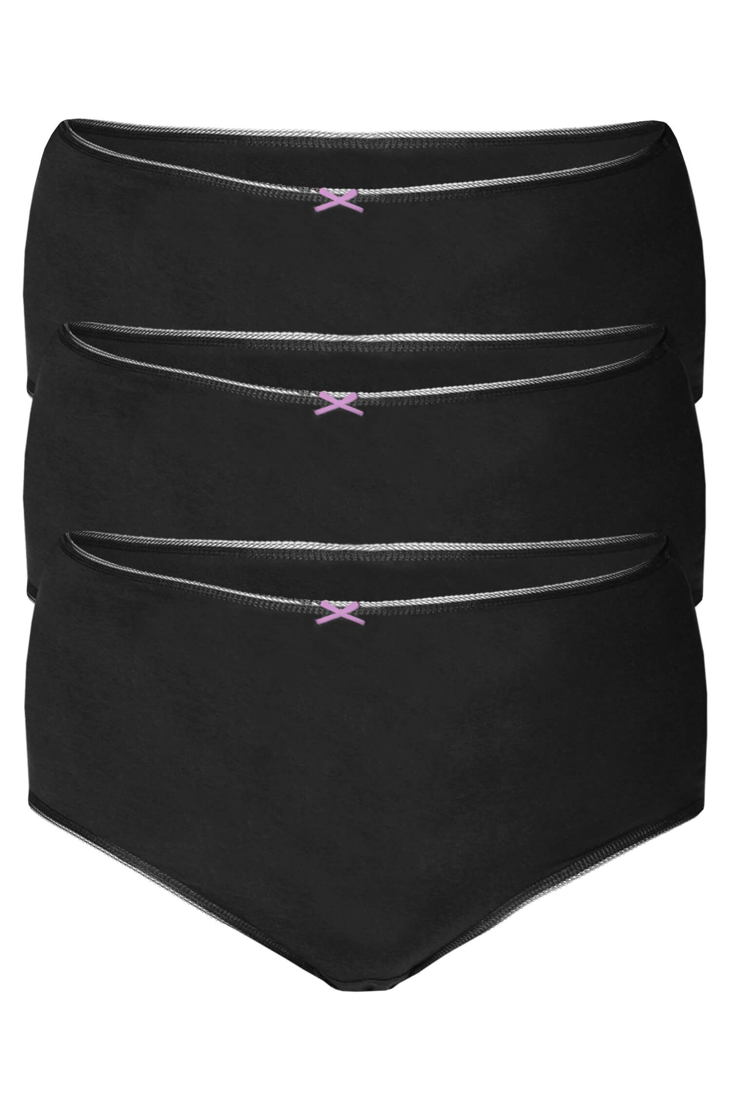 Evička maxi bavlněné kalhotky 3ks 7XL černá