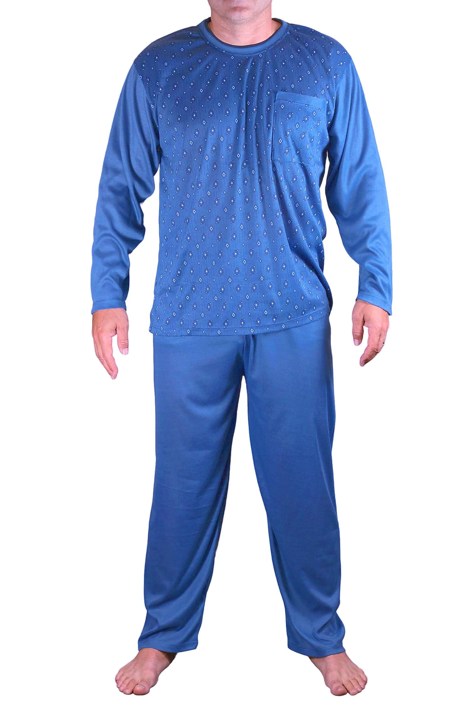 Oleg pánské pyžamo dlouhý rukáv V2122 modrá XL