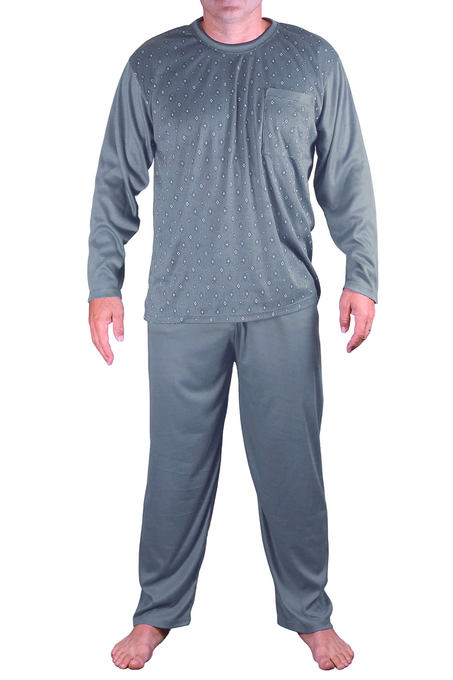 Oleg pánské pyžamo dlouhý rukáv V2122 3XL šedá
