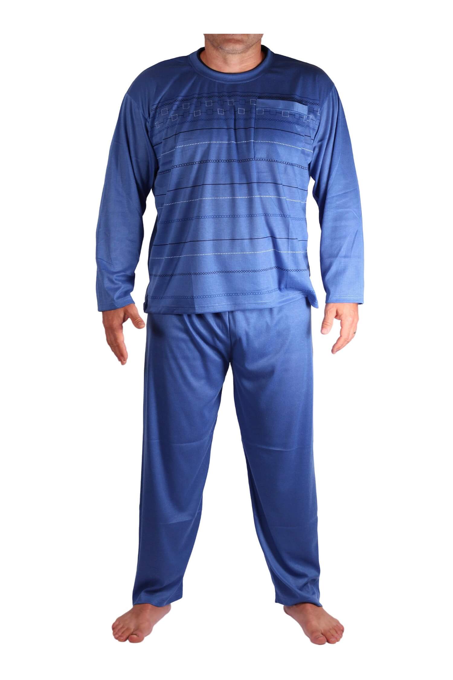Milan pyžamo pánské dlouhé V1611 XXL modrá