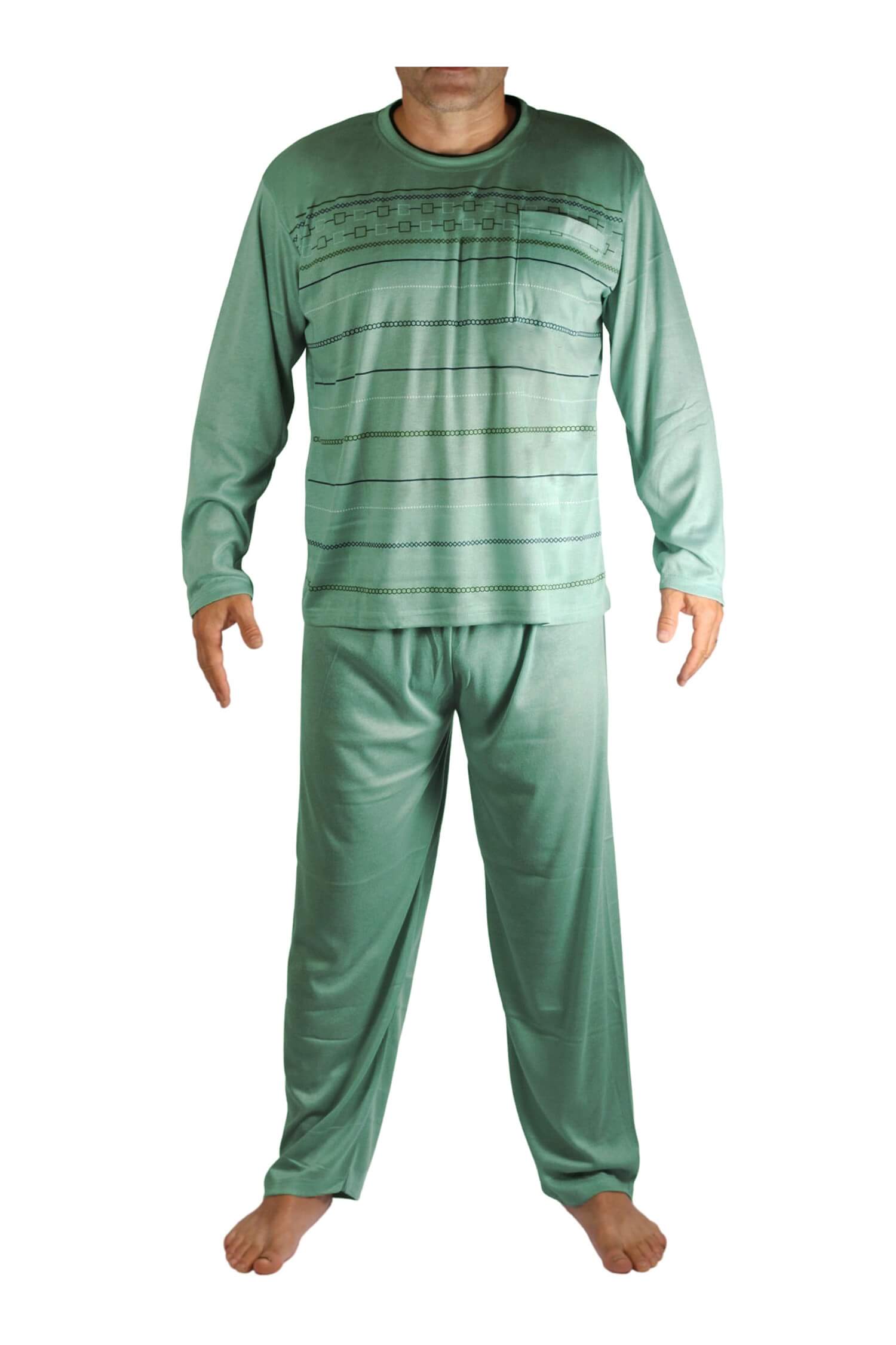 Milan pyžamo pánské dlouhé V1611 XXL světle zelená