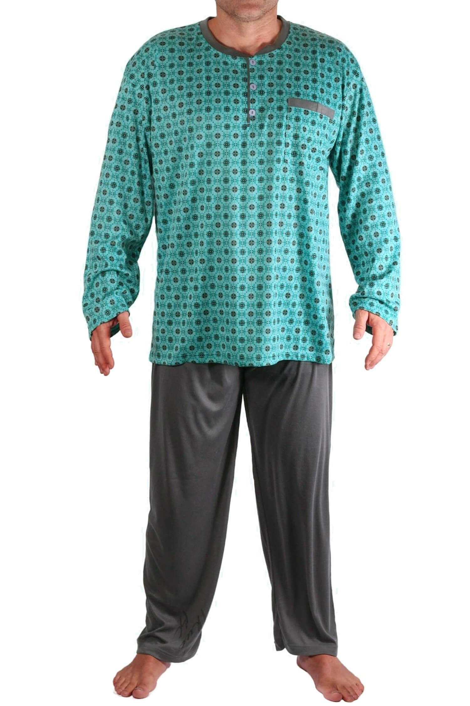 Olda maxi pánské pyžamo BNA273 XL světle zelená