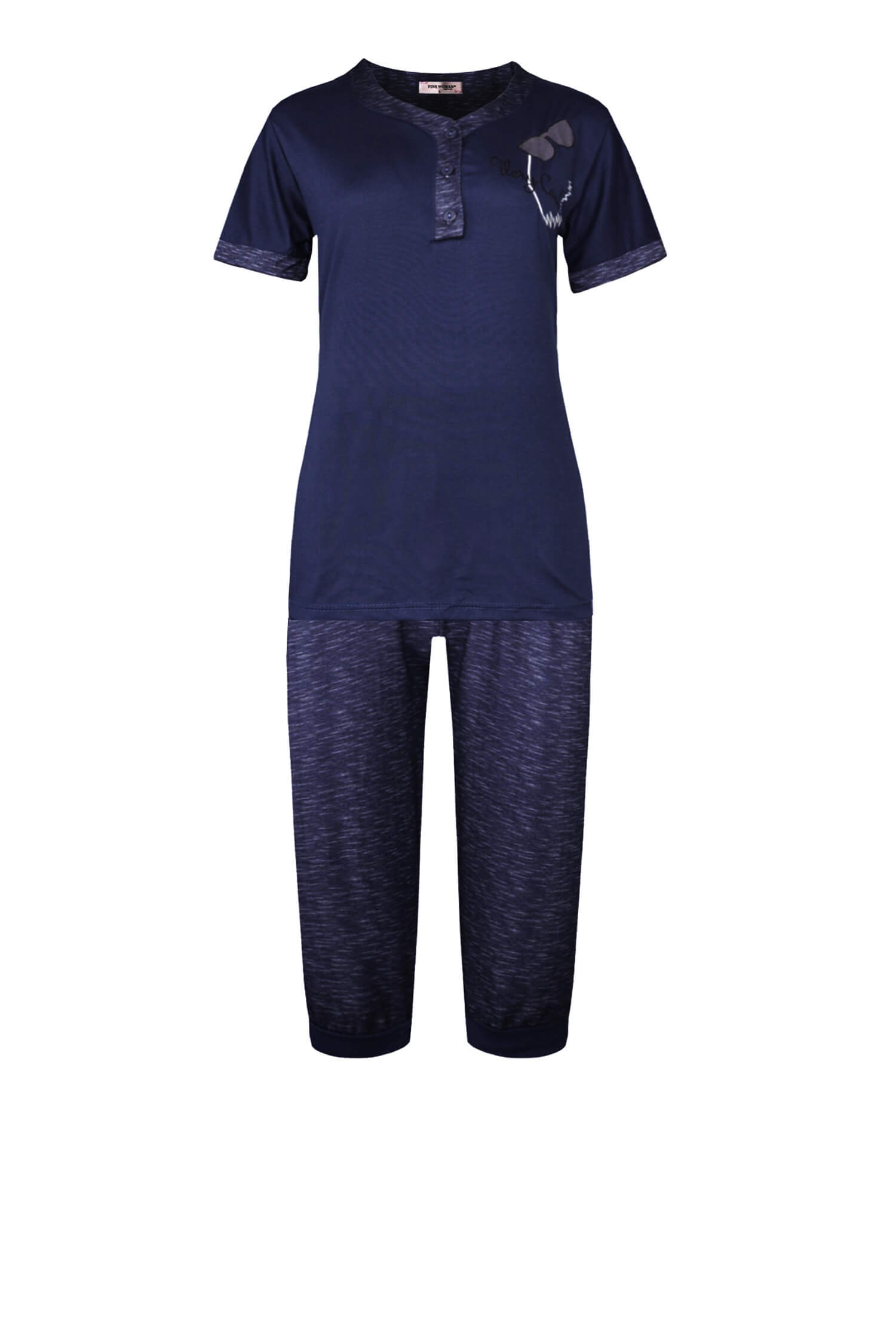 Patricie dámské 3/4 pyžamo s krátkým rukávem 2310 3XL tmavě modrá