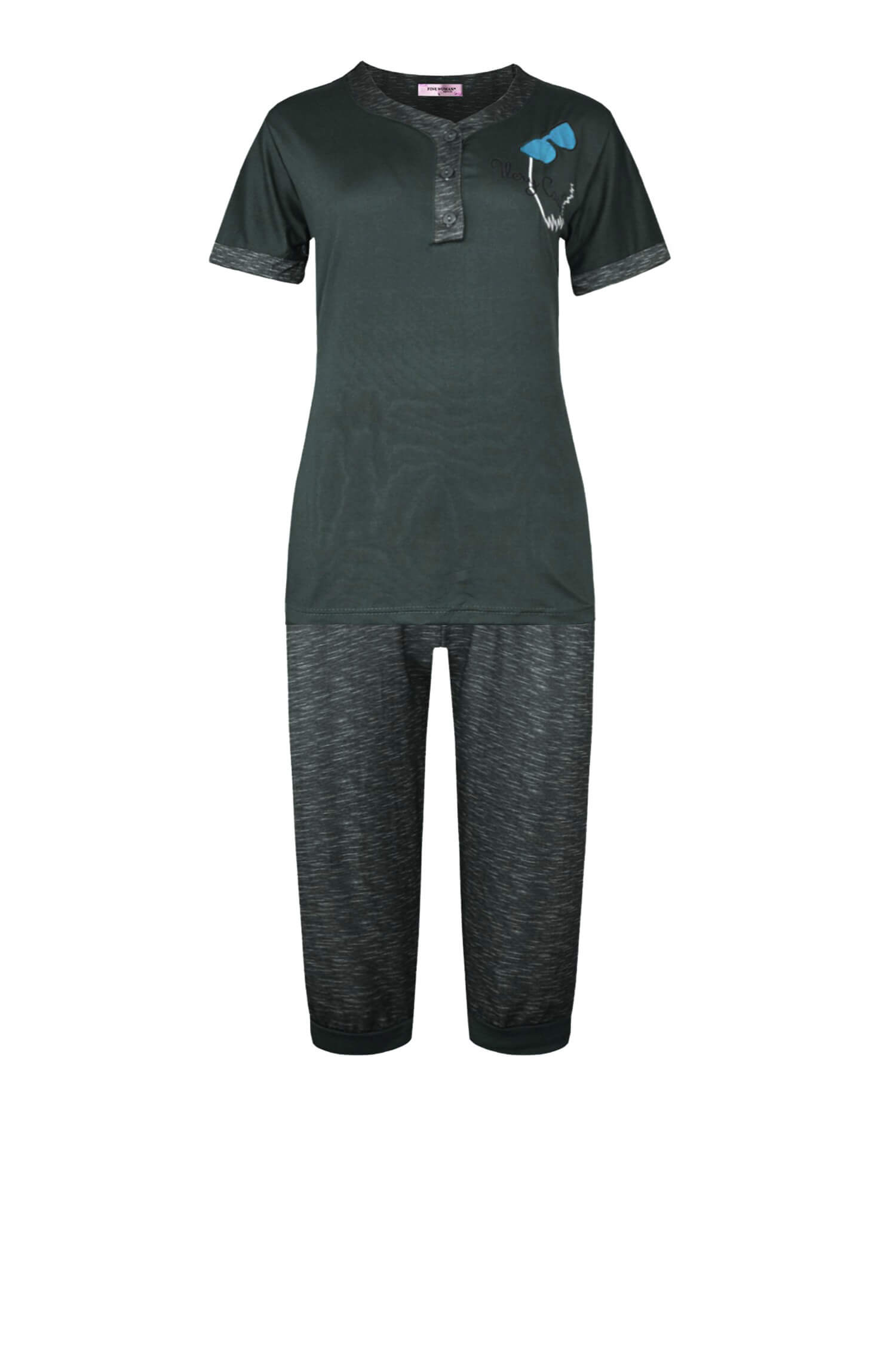 Patricie dámské 3/4 pyžamo s krátkým rukávem 2310 M tmavě zelená