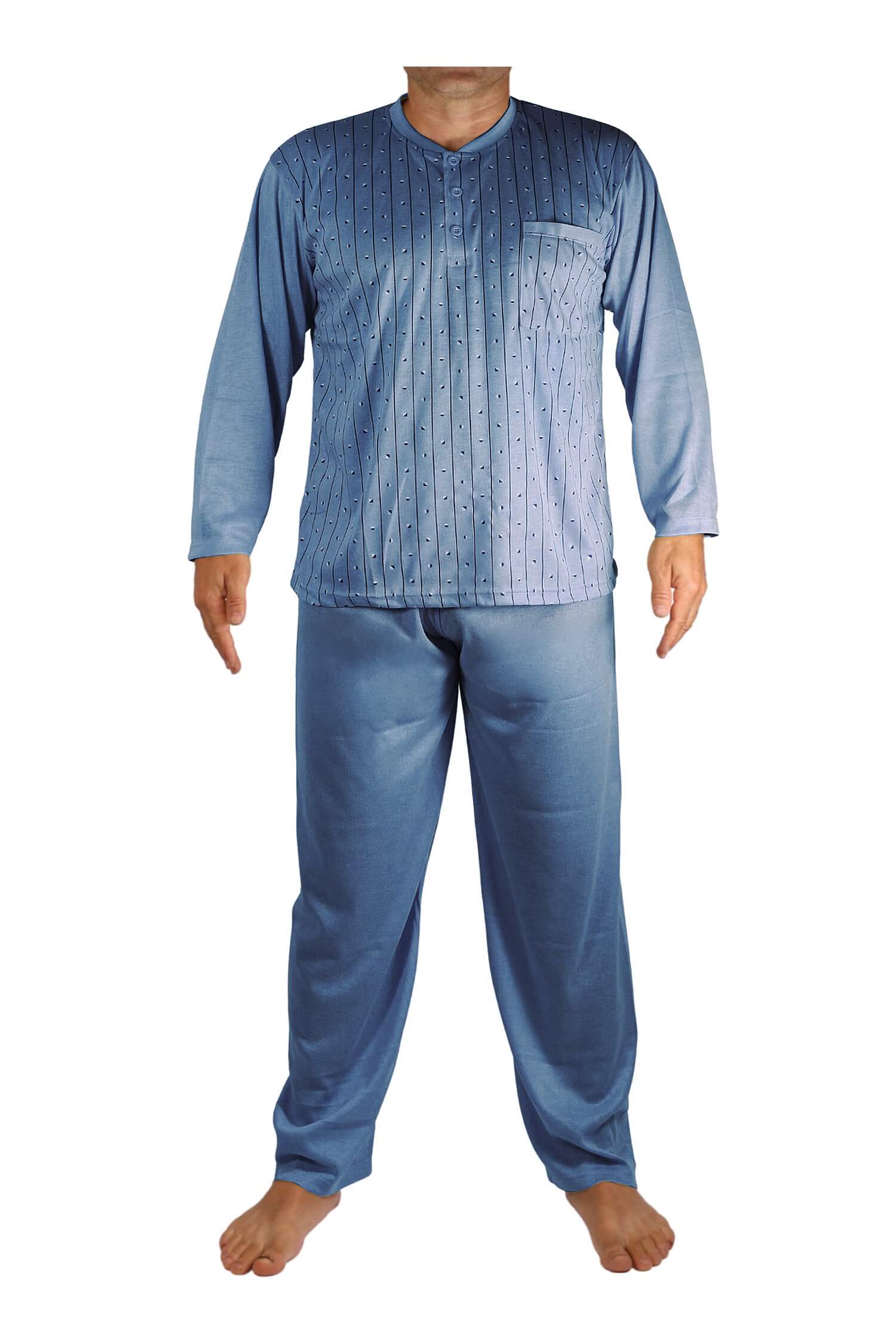 Ludvík pyžamo pánské dlouhé V1974 3XL šedomodrá
