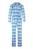 Odeta dámské kostkované pyžamo dlouhé 2271 modrá L