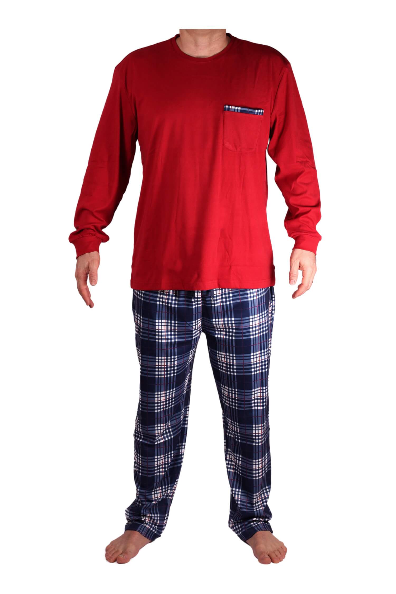 Zdenda Lux pánské pyžamo s flísem 3XL červená